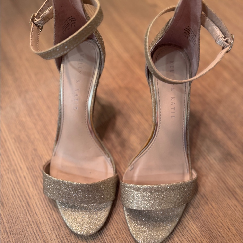 Kelly & Katie Sparkling Gold Heels
